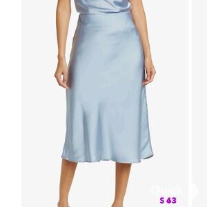 M - NWT Tash + Sophie Satin Midi Skirt In Denim